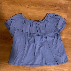 off the shoulder purple top